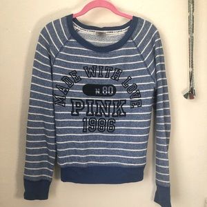 PINK Victoria Secret Blue Striped Sweater Large